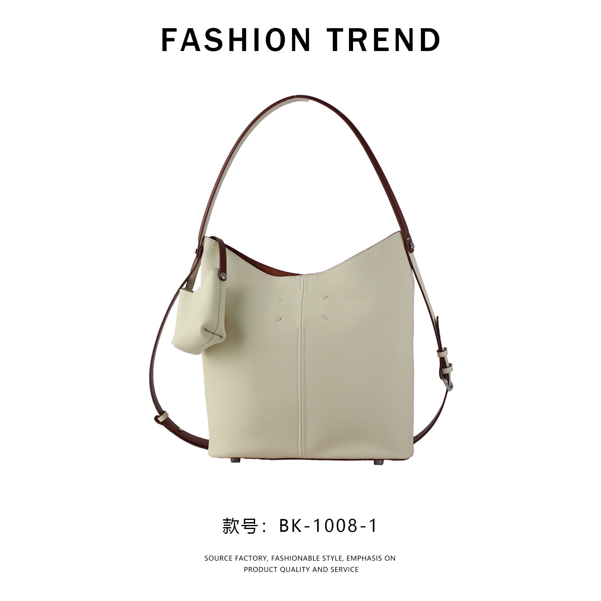 【$129.99】NiceBags celebrity style bucket bag one-shoulder hand-held tote bag