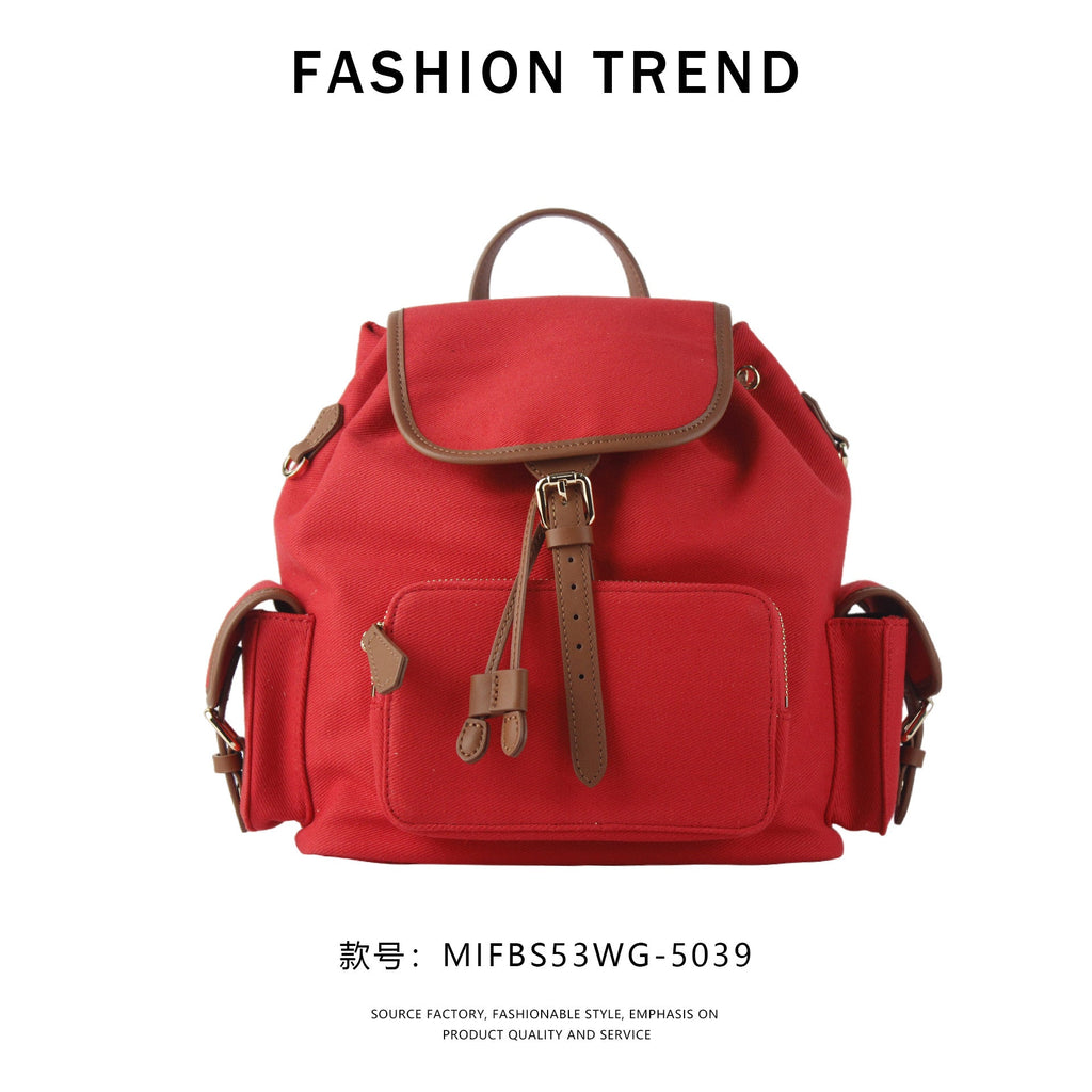 【$159.99】NiceBags retro college style backpack functional niche design bag