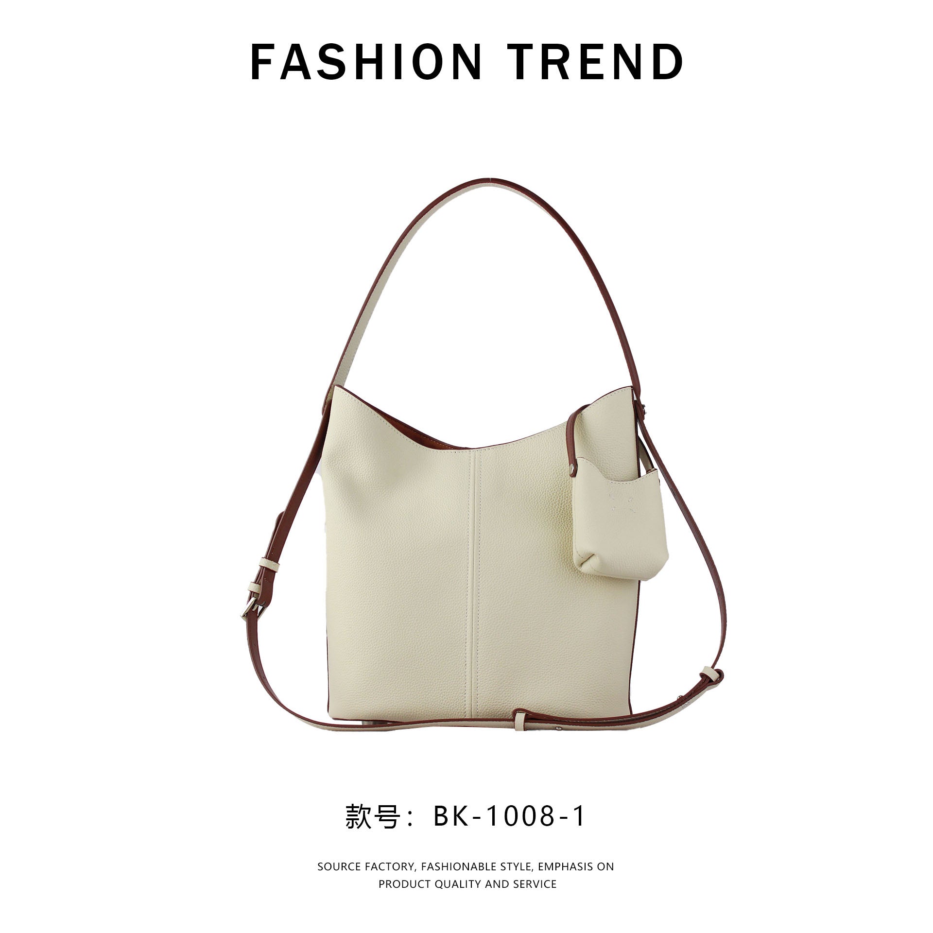 【$129.99】NiceBags celebrity style bucket bag one-shoulder hand-held tote bag