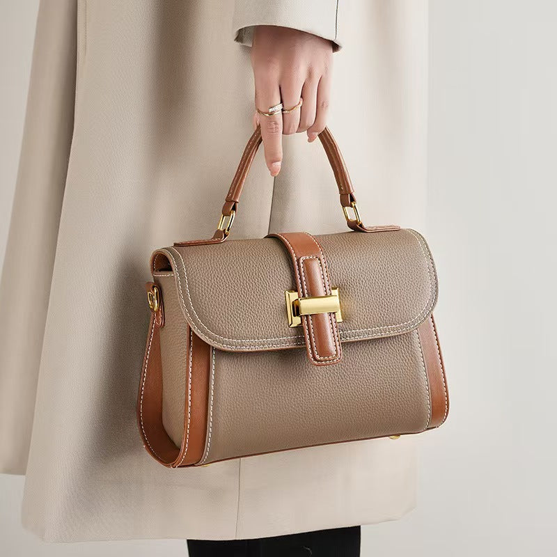 Premium Genuine Leather Women's Handbag – Luxury Shoulder Bag & Crossbody Purse