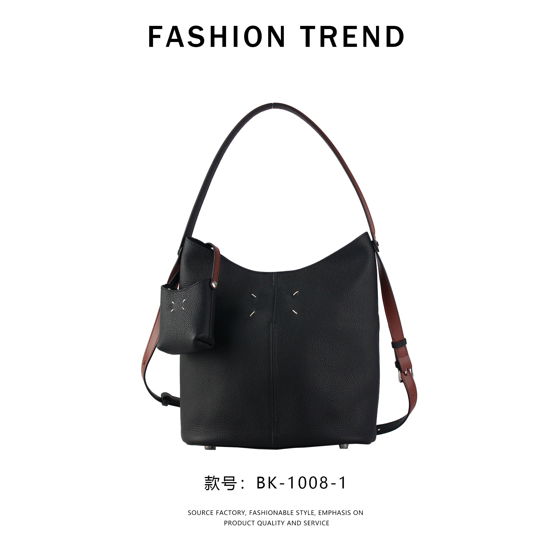【$129.99】NiceBags celebrity style bucket bag one-shoulder hand-held tote bag