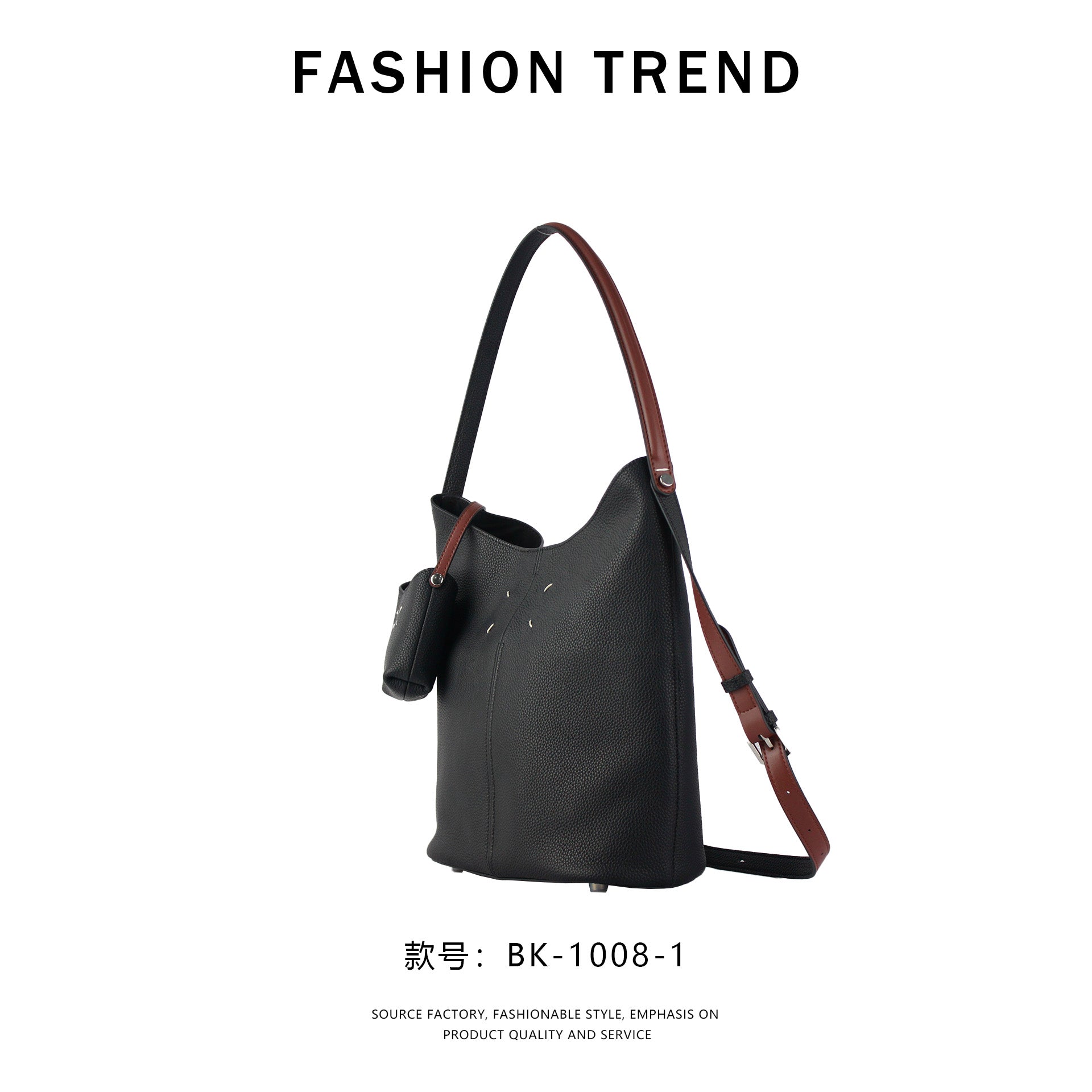 【$129.99】NiceBags celebrity style bucket bag one-shoulder hand-held tote bag