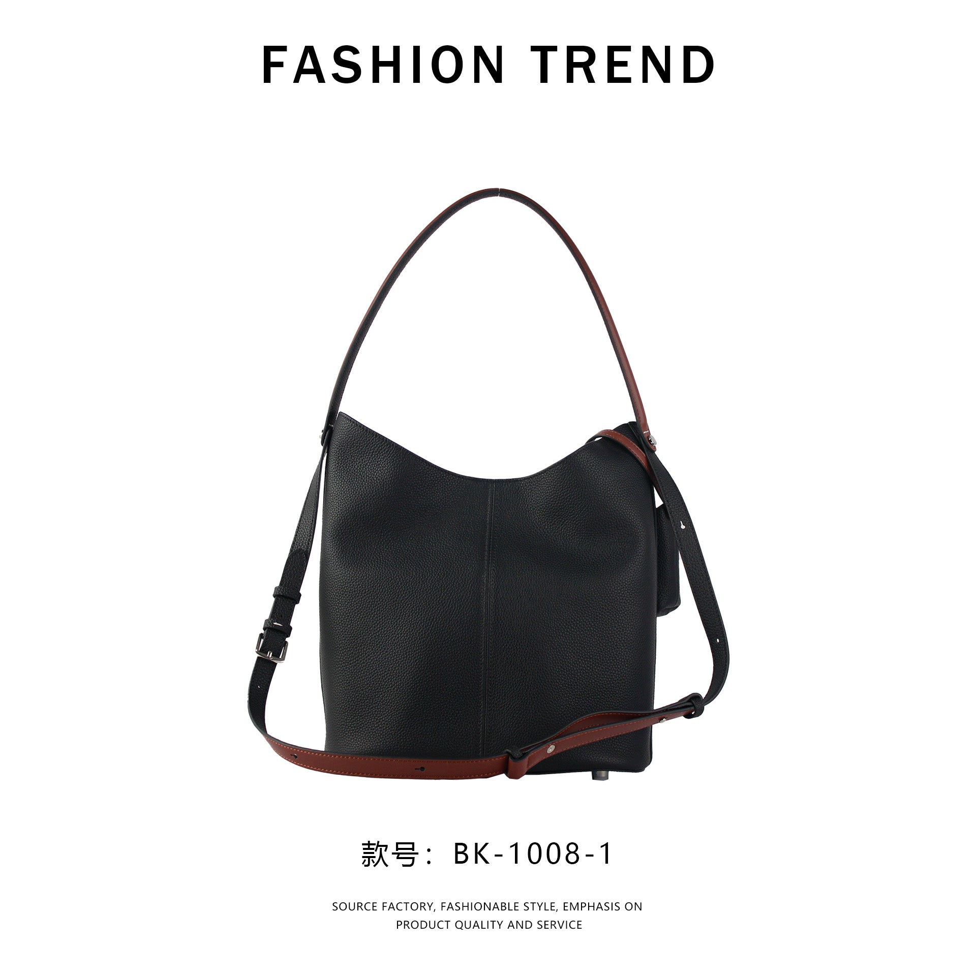 【$129.99】NiceBags celebrity style bucket bag one-shoulder hand-held tote bag
