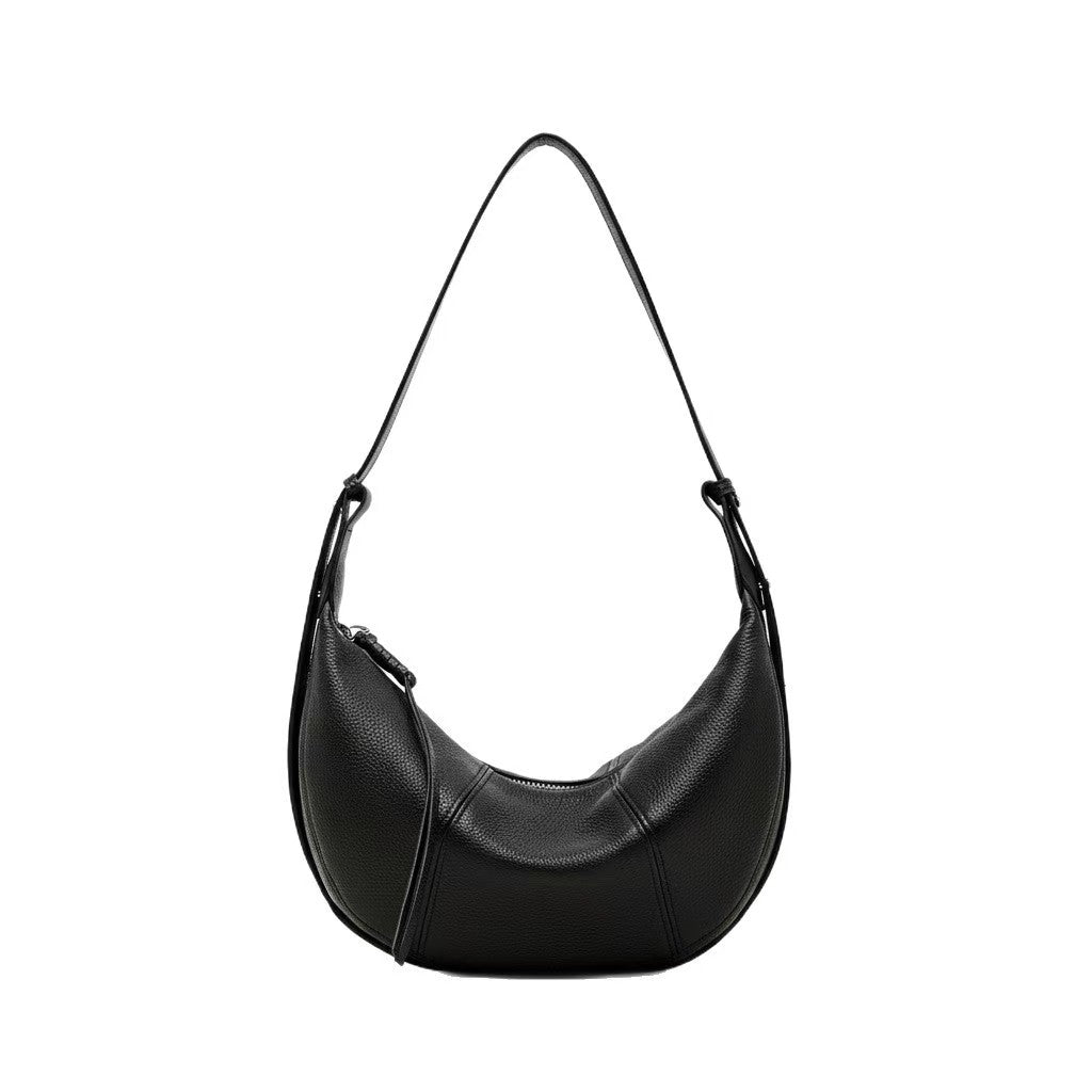 Women’s Genuine Leather Crescent Shoulder Bag – Soft Hobo Crossbody Bag for Everyday & Commuting