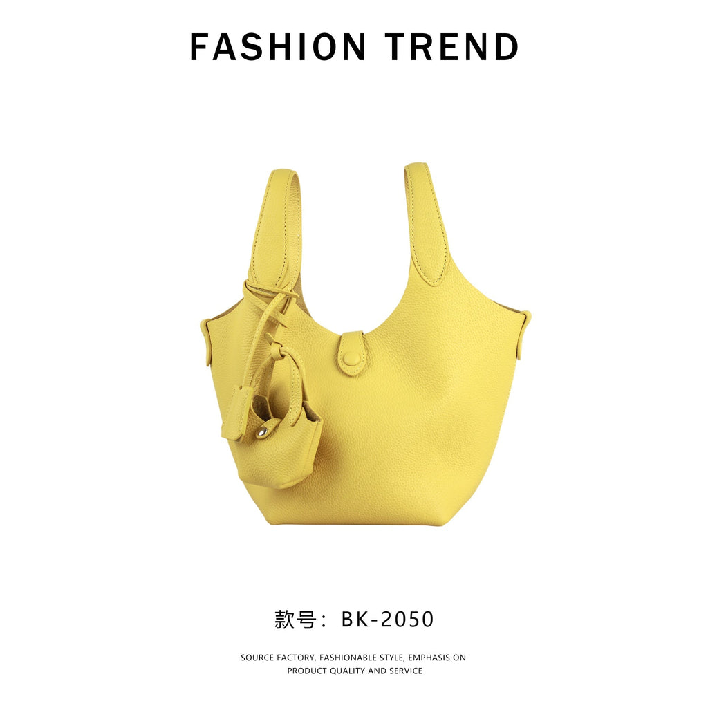 【$129.99】NiceBags new spring and summer bucket bag cowhide