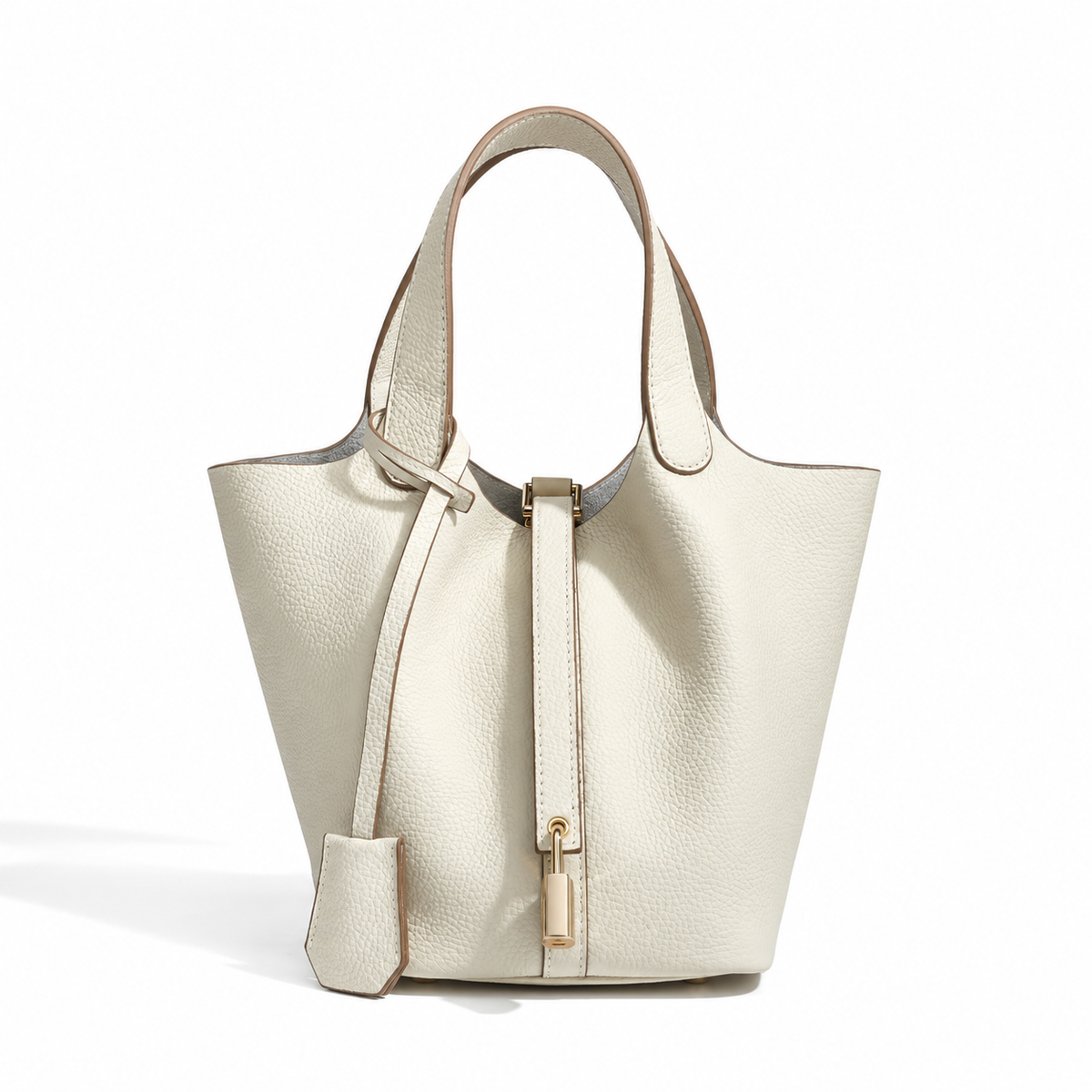 Premium Top Grain Leather Bucket Bag for Women – Spacious Woven Basket-Style Handbag